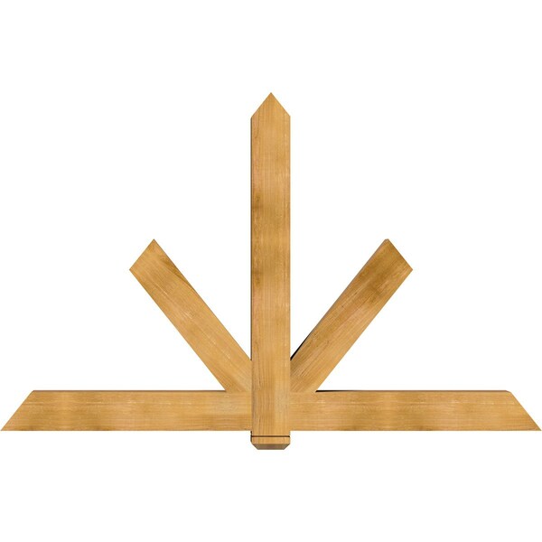 Ekena Millwork Kennewick Rough Sawn Timber Gable Bracket, Western Red Cedar, 84"W x 53"H x 6"D x 6"F, 15/12 Pitch GBW084X53X0606KEN00RWR - main